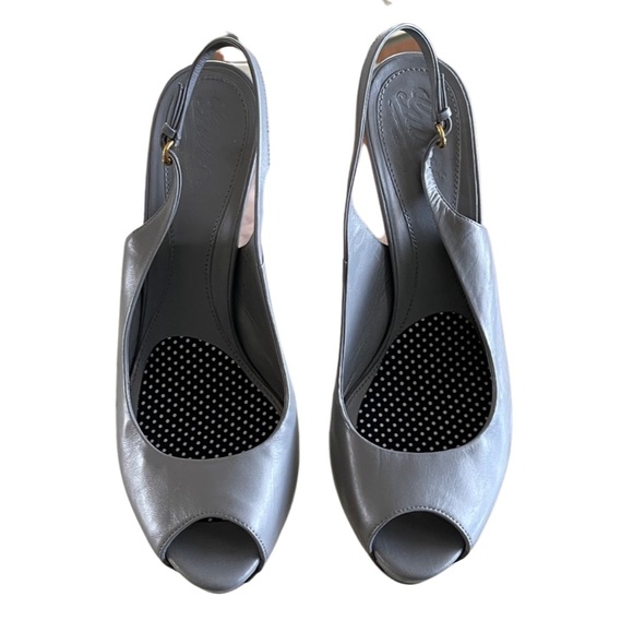 Gucci Peep Toe High Heels Shoes Grey Gray Neutral! - Picture 2 of 5